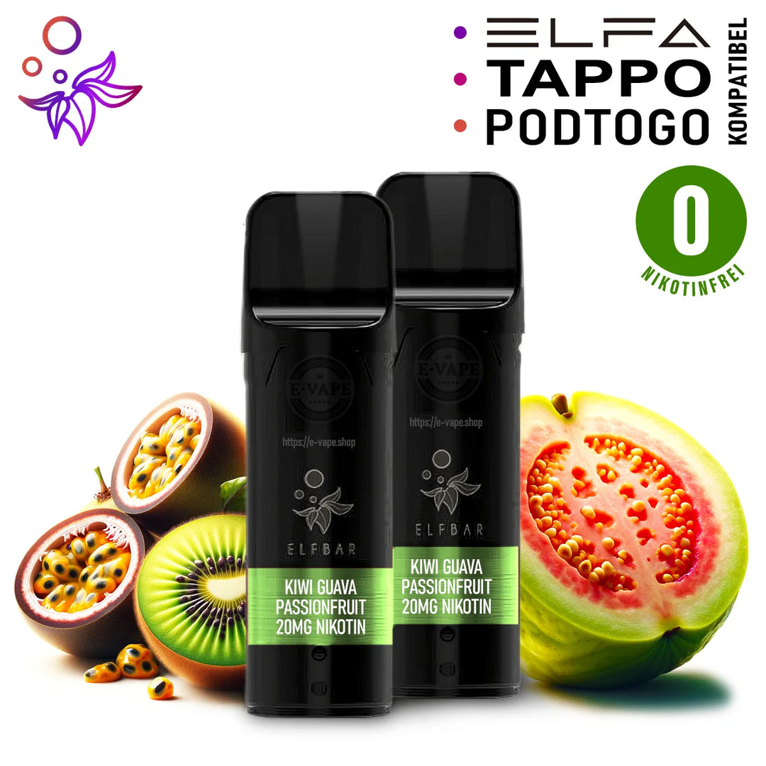 Elfbar ELFA Pods 2x Kiwi Passionsfrucht Guava ⓿