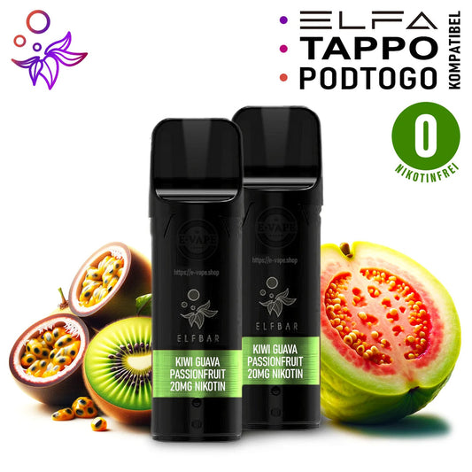 Elfbar ELFA Pods 2x Kiwi Passionsfrucht Guava ⓿