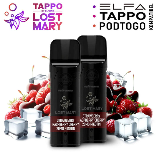 Elfbar ELFA TAPPO Pods 2x Strawberry Raspberry Cherry Ice 20mg